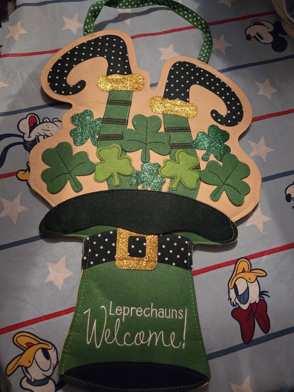 Evergreen St. Patrick's Day Leprechaun Hat Wall Hanging - Green with Shamrocks